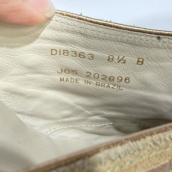 Cole Haan Womens Heels Mules D18363 US 8.5 B Tan Suede Slip-on Studded Leather - Picture 4 of 16